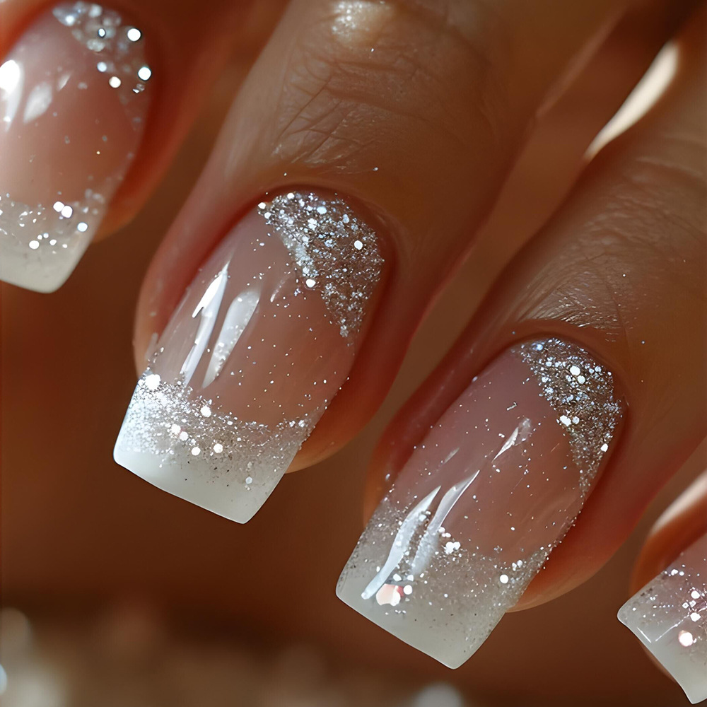 24pcs/set Medium Square fake n - Nail Art French reseña y precio