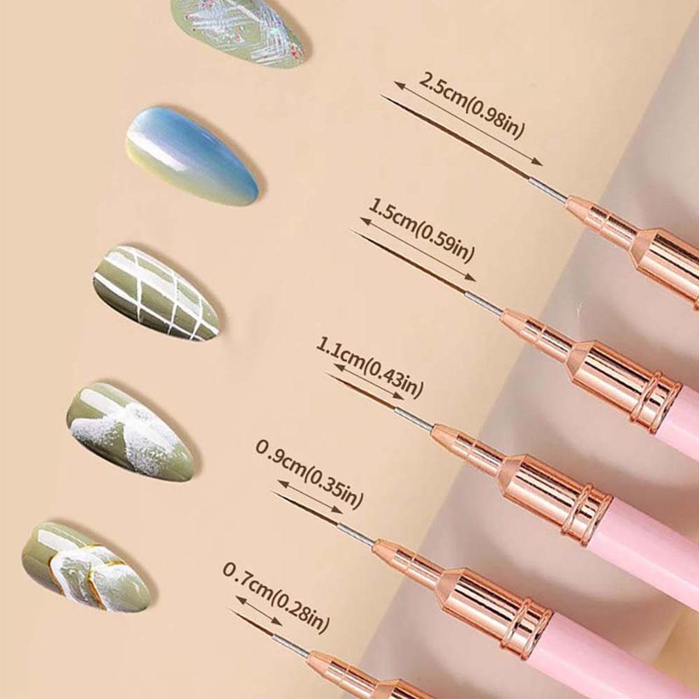 5pcs Nail Art Liner Brush Set  - Nail Art Sch reseña y precio