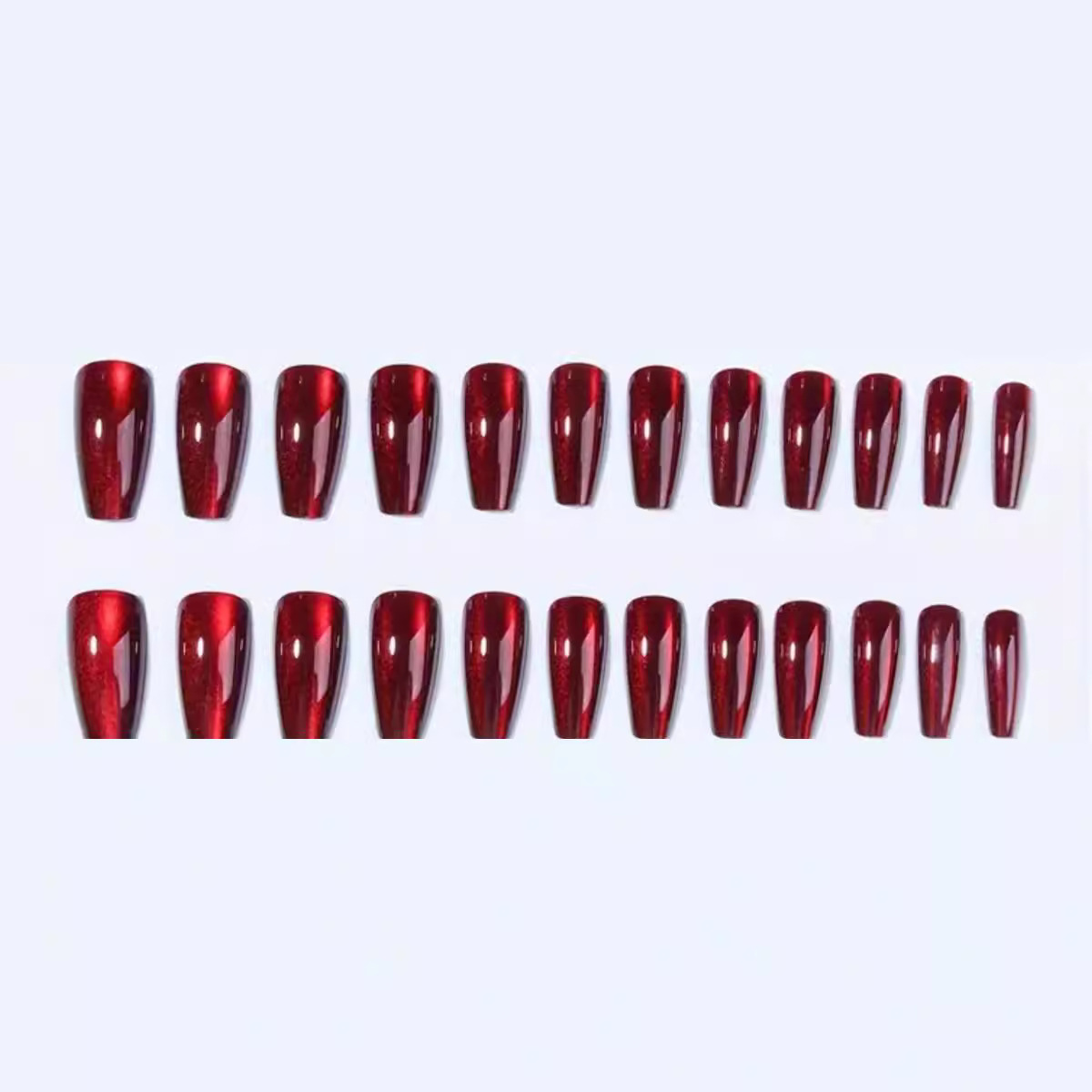 24Pcs Red Cat's Eye Wearing Na - Nail Art Red Cherry reseña y precio