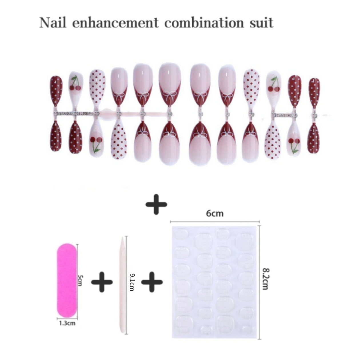 24PCS Fanshion Red French Pres - Nail Art Red Cherry reseña y precio