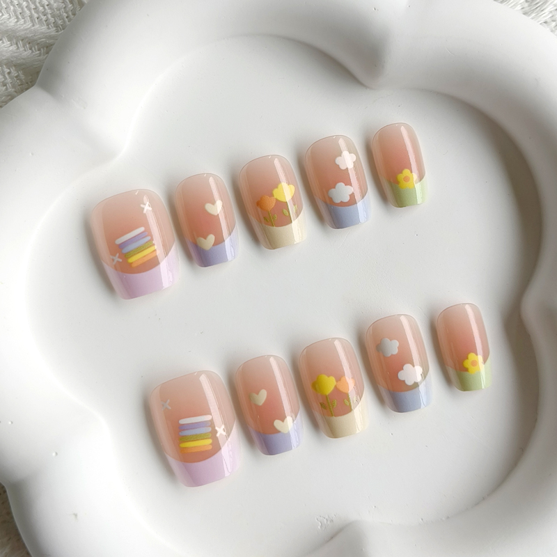 10Pcs Women Spring Fresh and D - Nail Art French reseña y precio