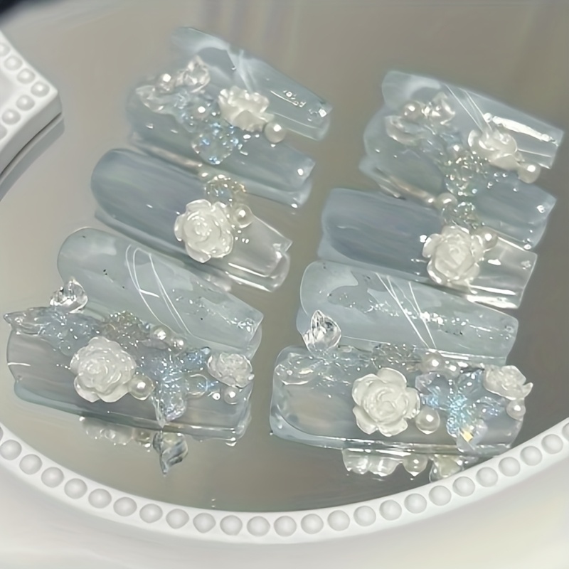 10pcs high-end Blue and white  - Nail Art Strawberry reseña y precio