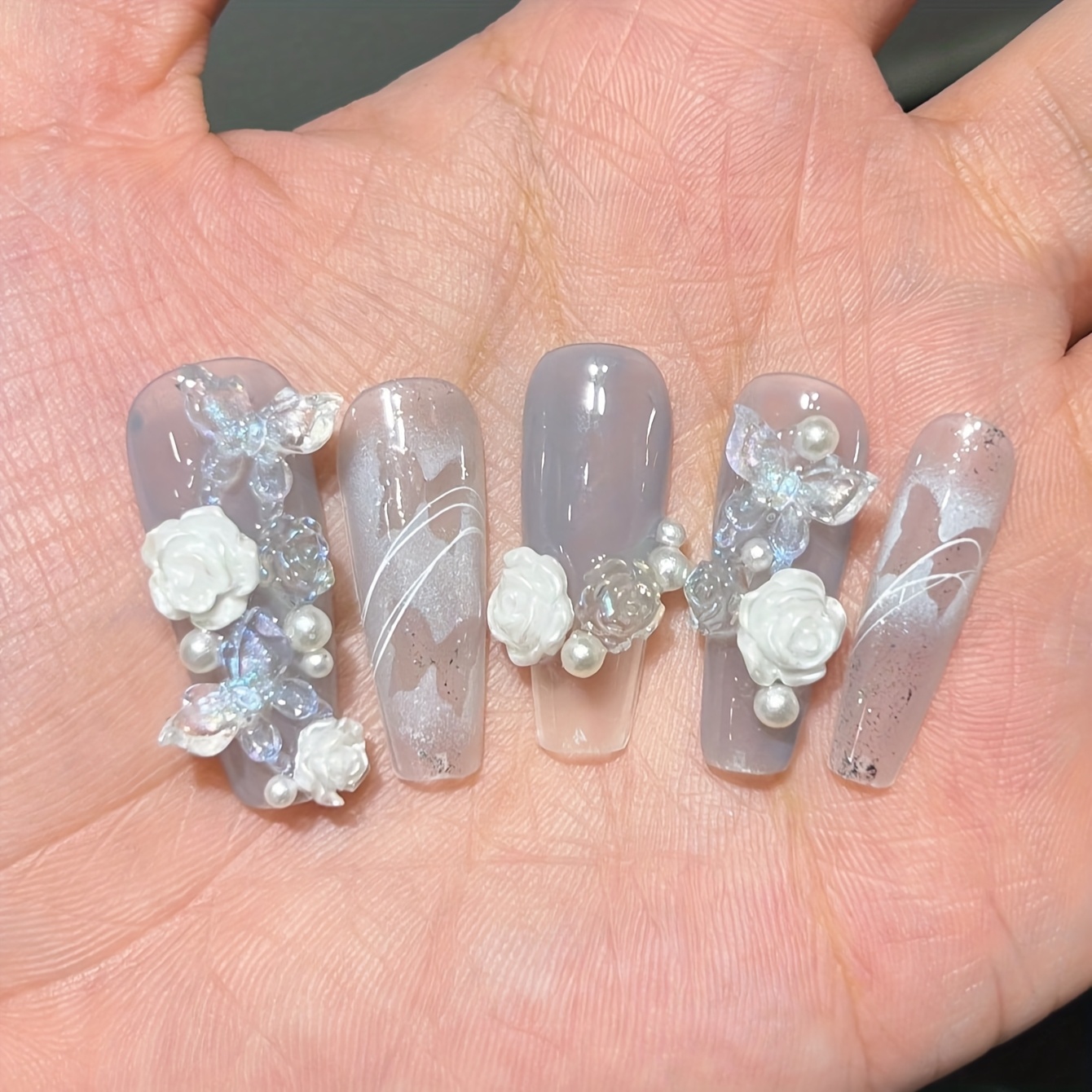10pcs high-end Blue and white  - Nail Art Strawberry reseña y precio
