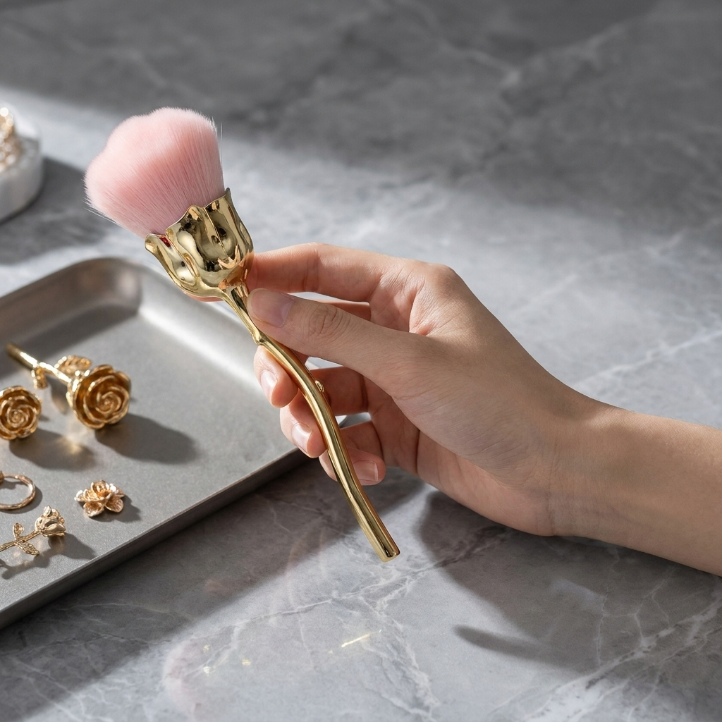 Gold Rose Shape Flower Nail Br - Nail Art Rose Gold reseña y precio