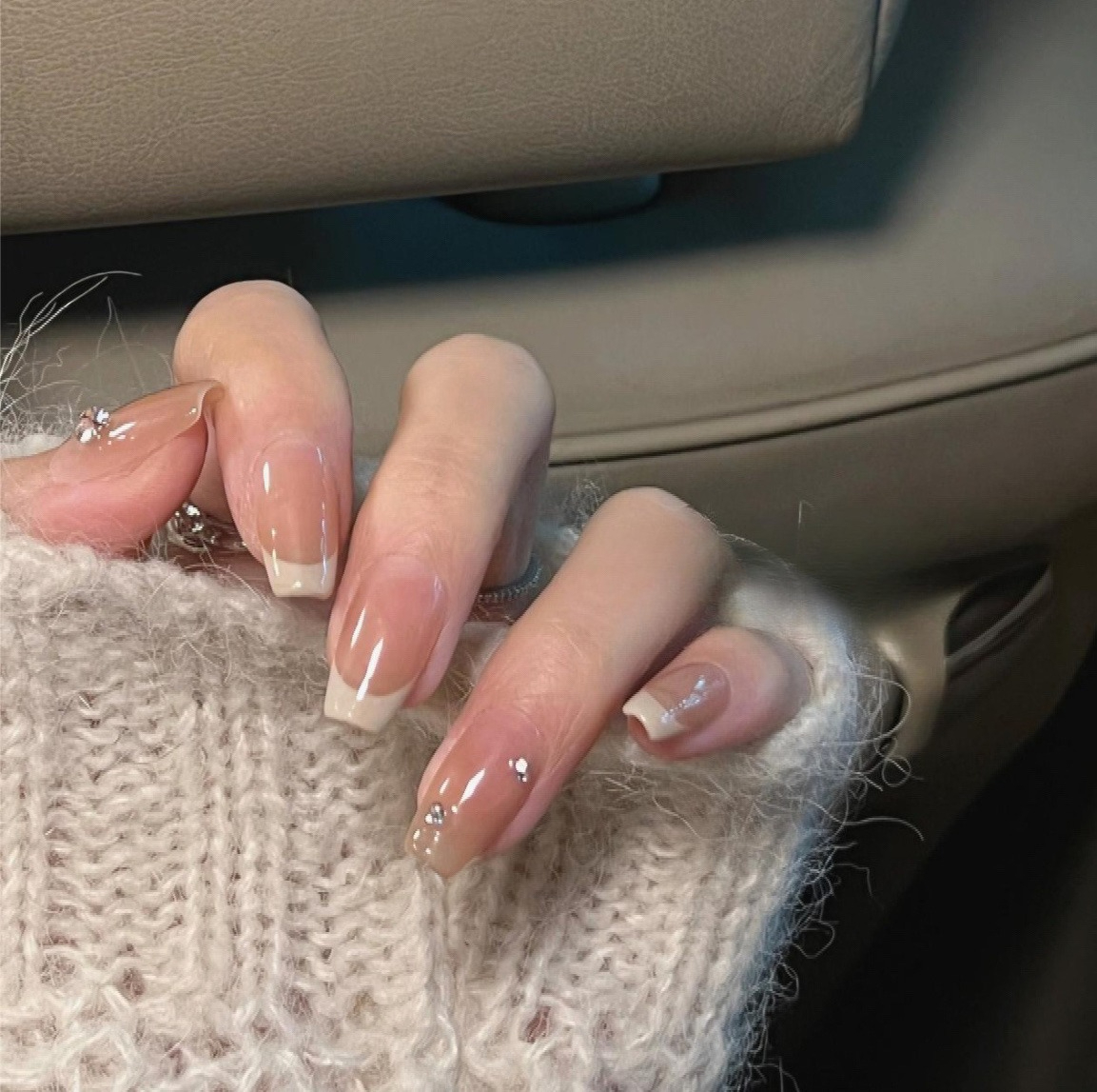 10Pcs Short Square French Hand - Nail Art French reseña y precio