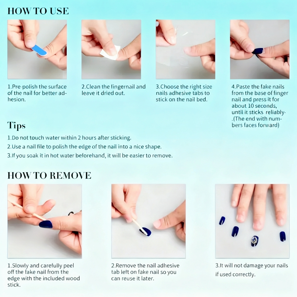 10pcs Pure Hand Pressed Long S - Nail Art Strawberry reseña y precio