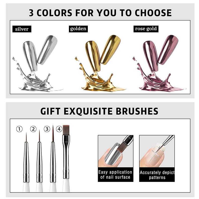 Metallic Painting Gel Chrome G - Nail Art Rose Gold reseña y precio
