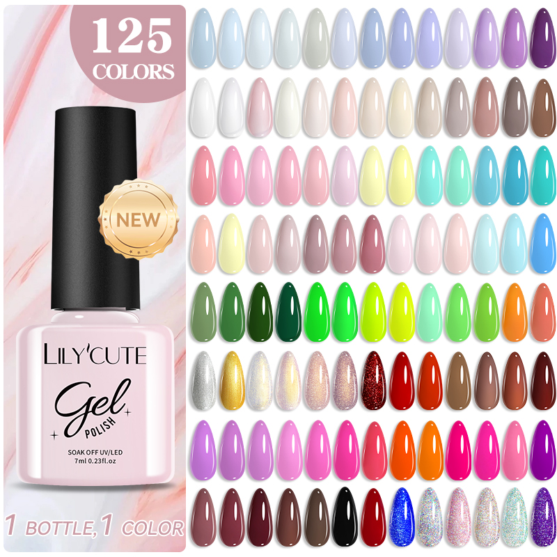 LILYCUTE 10PCS/Set 7ml Gel Nai - Nail Art Rose Gold reseña y precio