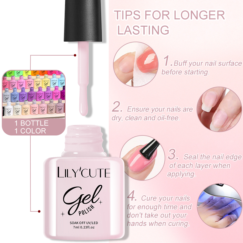 LILYCUTE 10PCS/Set 7ml Gel Nai - Nail Art Rose Gold reseña y precio