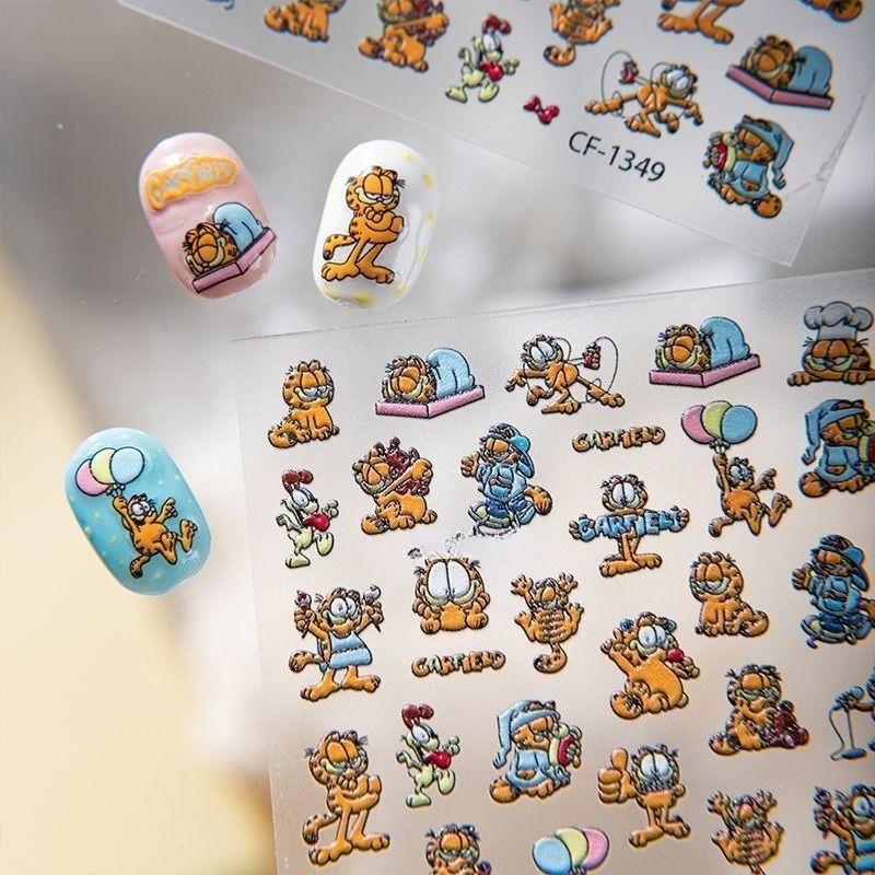 New Garfield Nail Art Stickers - Nail Art Design reseña y precio