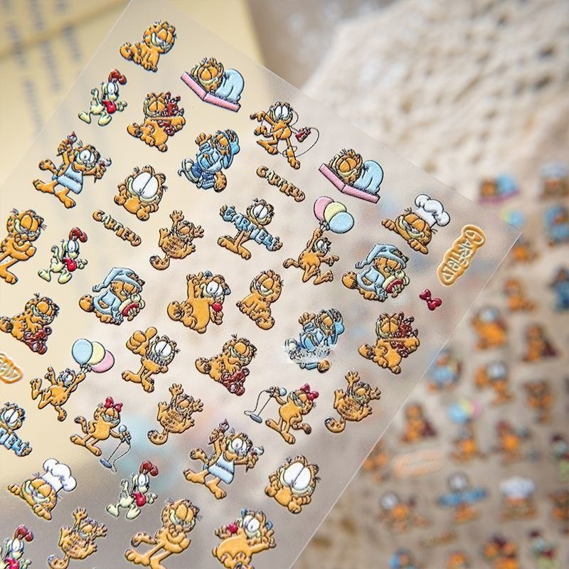 New Garfield Nail Art Stickers - Nail Art Design reseña y precio