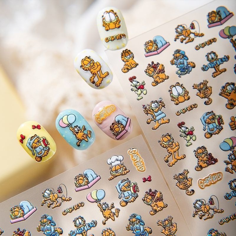 New Garfield Nail Art Stickers - Nail Art Design reseña y precio