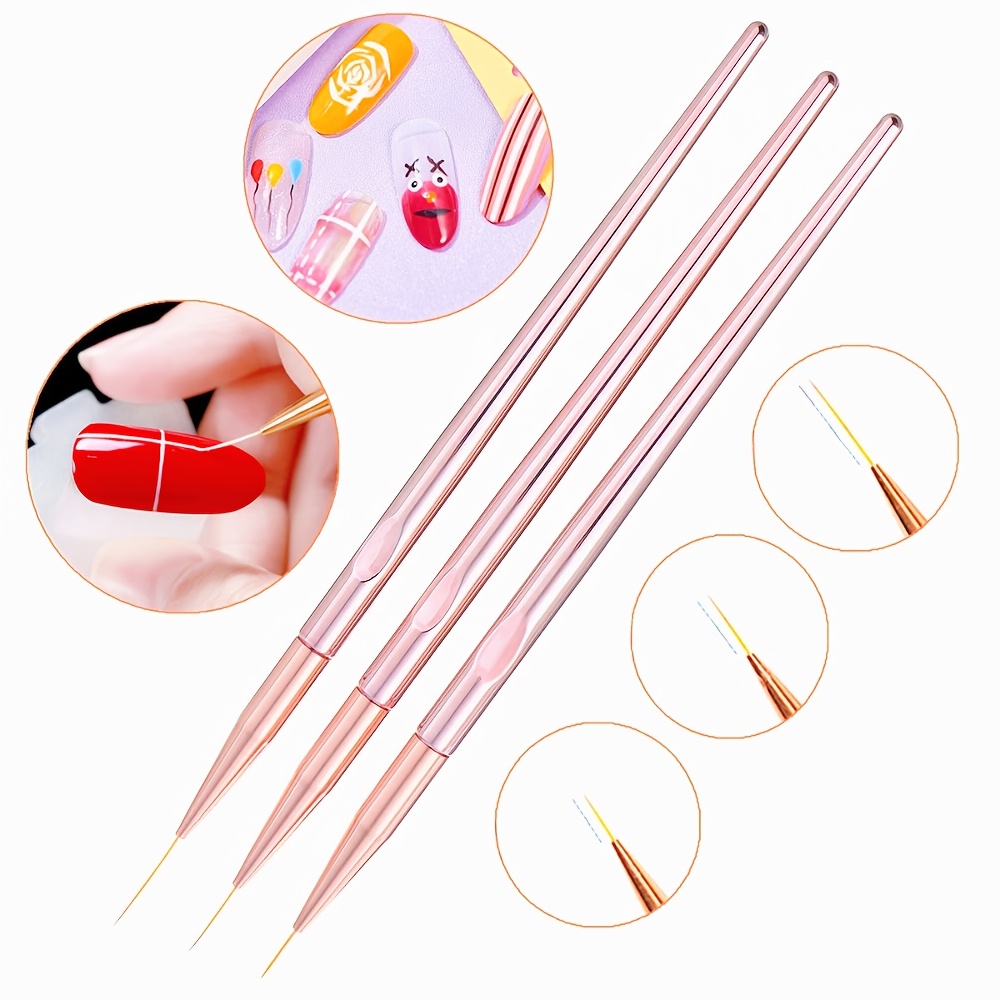 3Pcs/Set Nail Art Brush Nail A - Nail Art Rose Gold reseña y precio