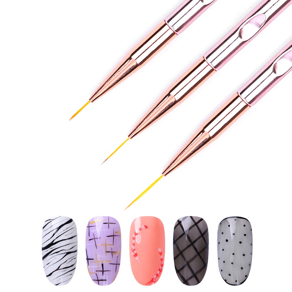 3Pcs/Set Nail Art Brush Nail A - Nail Art Rose Gold reseña y precio