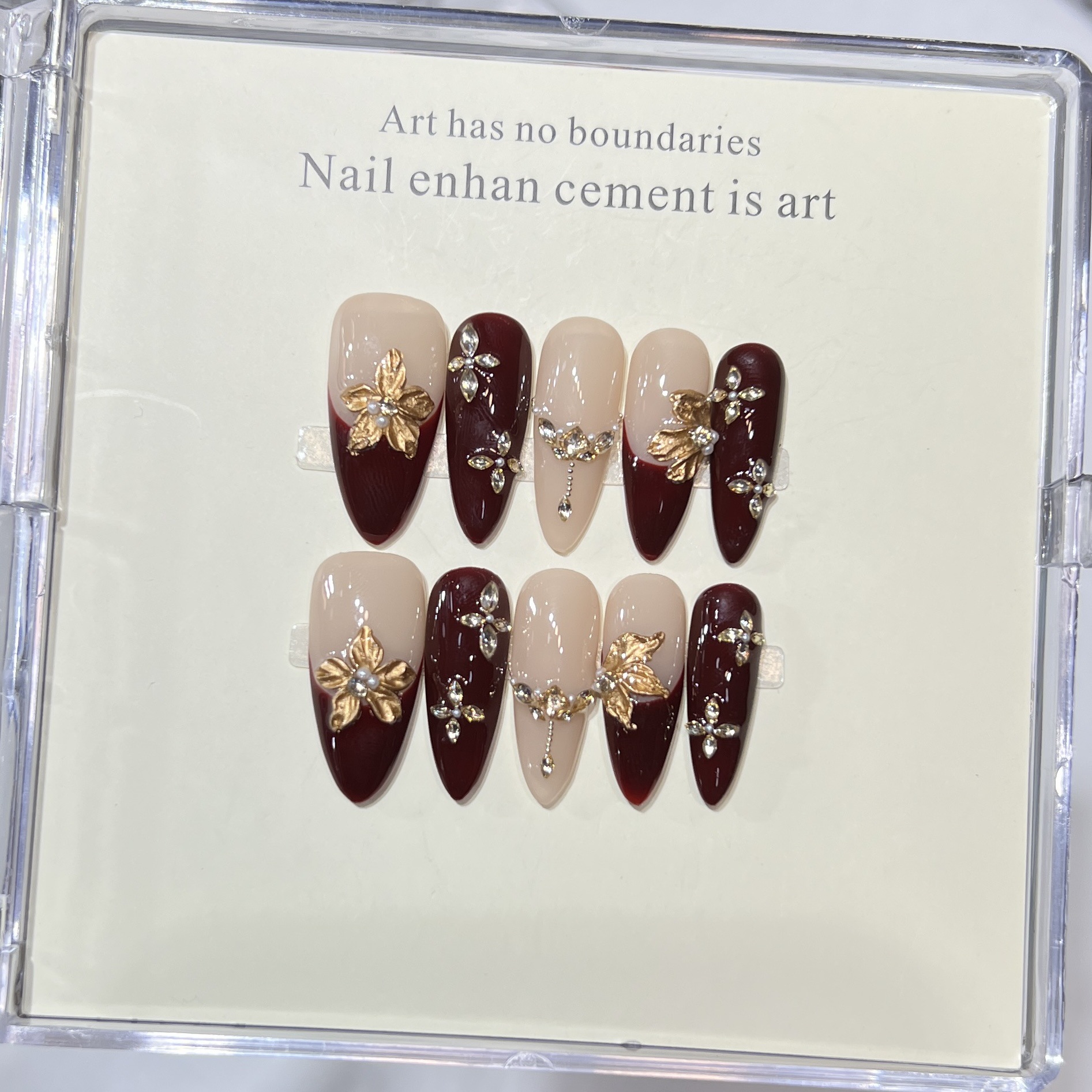 10Pcs Handmade Elegant French  - Nail Art French reseña y precio
