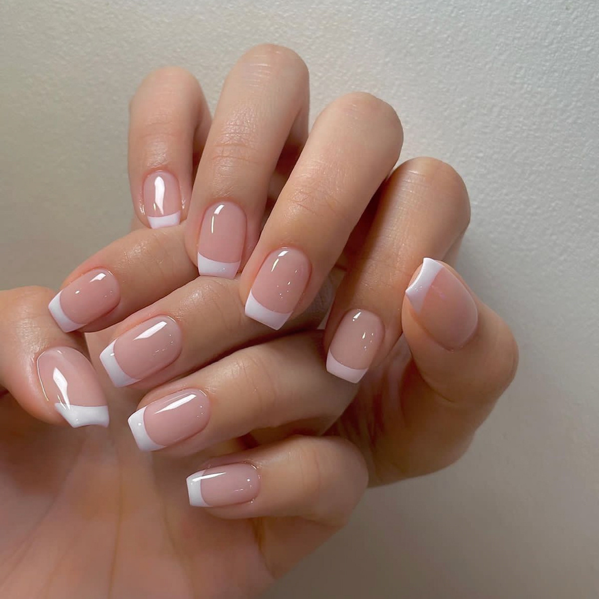 24ps/set Short Fake Nails for  - Nail Art French reseña y precio