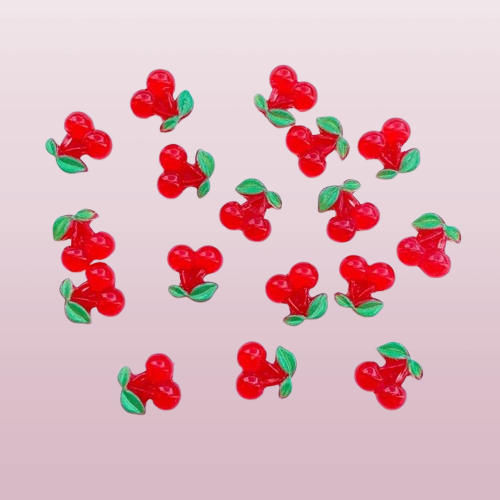 50Pcs Cute Mini Fruit Red Cher - Nail Art Red Cherry reseña y precio