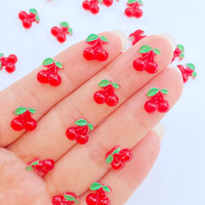 50Pcs Cute Mini Fruit Red Cher - Nail Art Red Cherry reseña y precio