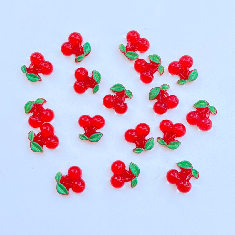 50Pcs Cute Mini Fruit Red Cher - Nail Art Red Cherry reseña y precio