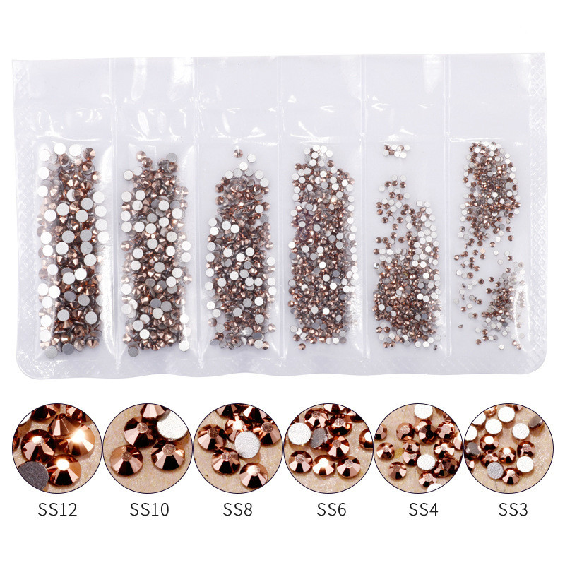 1440pcs Rose Gold Shiny Rhines - Nail Art Rose Gold reseña y precio