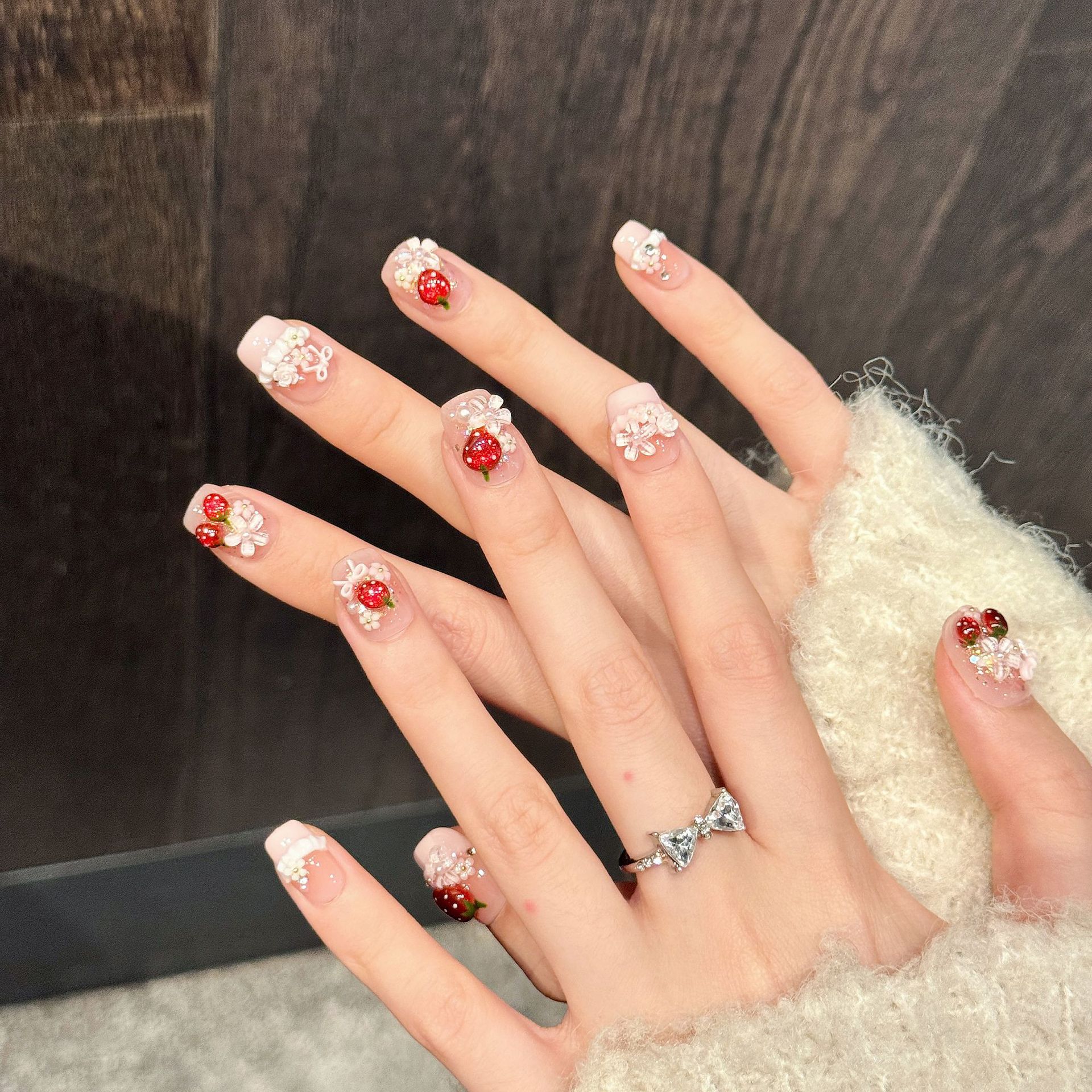 10pcs Cute Red Strawberry Pres - Nail Art Strawberry reseña y precio