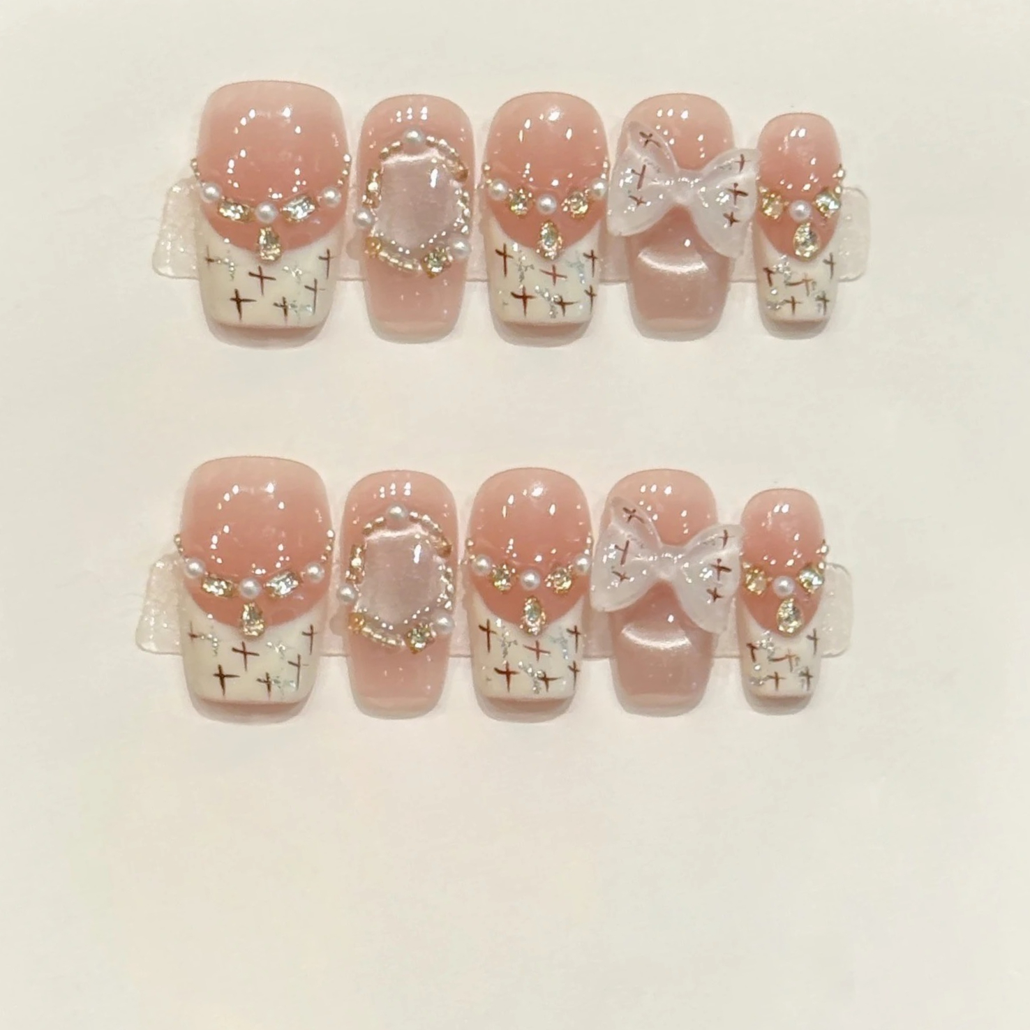 10pcs Sweet Style Press on Nai - Nail Art French reseña y precio