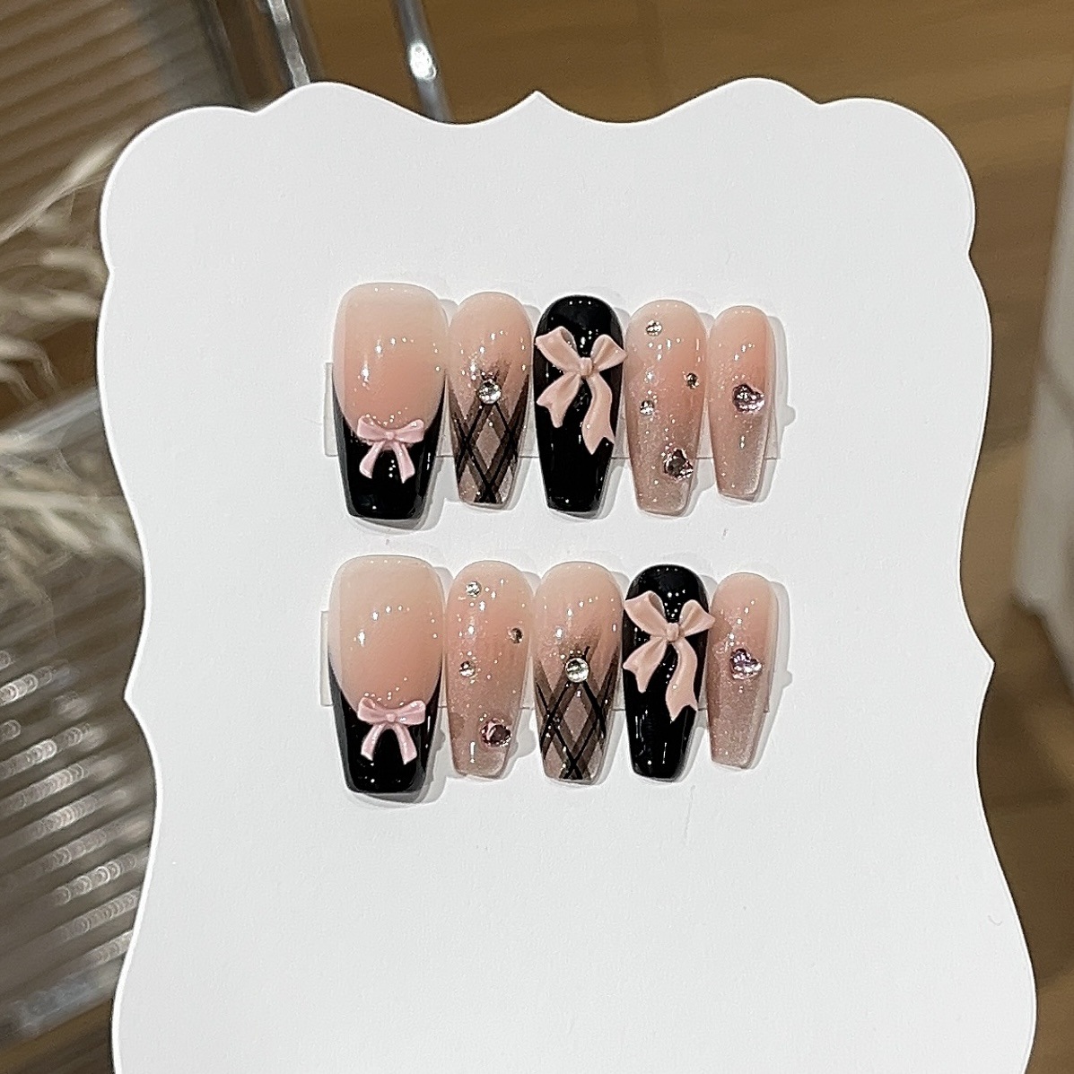 10pcs Sweet Style Press on Nai - Nail Art French reseña y precio