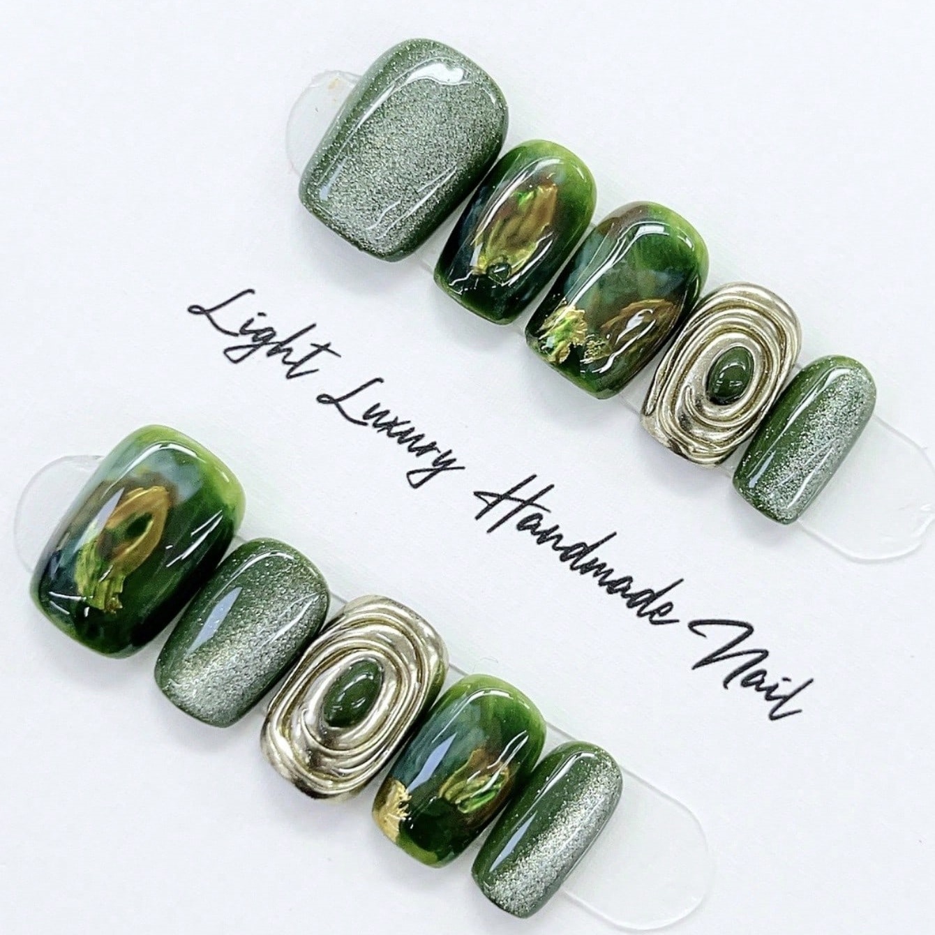 10pcs pure hand pressed short  - Nail Art Design reseña y precio