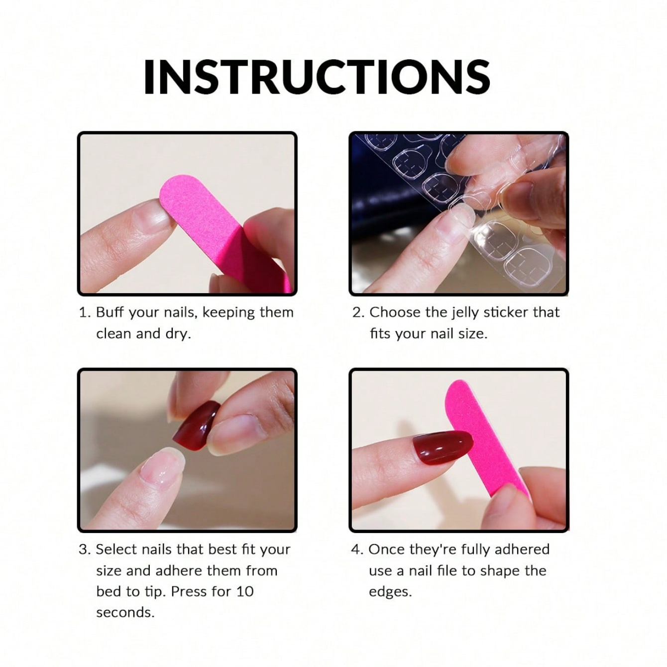 10pcs pure hand pressed short  - Nail Art Design reseña y precio