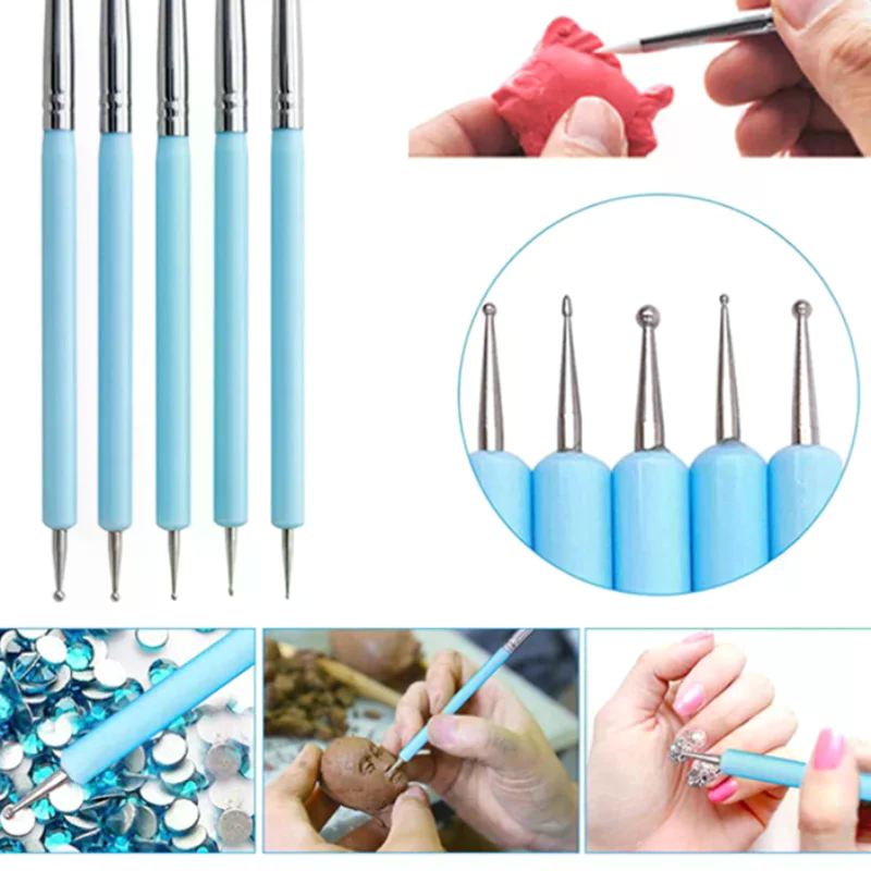 5Pcs/set Silicone Clay Sculpti - Nail Art Sch reseña y precio